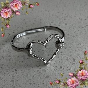 Geometric Heart Open Cuff Bracelet